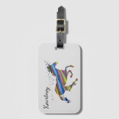 Schöne personalisierte Rainbow Unicorn Gepäckmarke Gepäckanhänger (Vorderseite Vertikal)