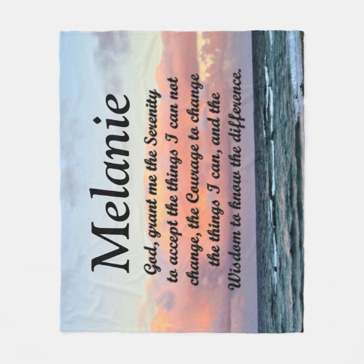 SCHÖNE PERSONALISIERTE SERENITY PRAYER BLANKET FLEECEDECKE (Vorderseite)