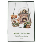 Schöne Personalisierte Weihnachtsatmosphäre Mittlere Geschenktüte (Vorderseite)