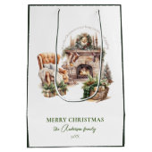Schöne Personalisierte Weihnachtsatmosphäre Mittlere Geschenktüte (Rückseite)