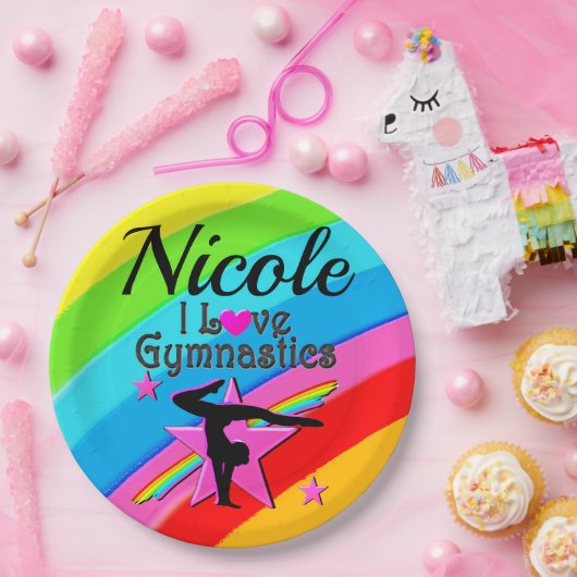 SCHÖNE PERSÖNLICHE IN LIEBE GYMNASTICS DESIGN PAPPTELLER (Party)