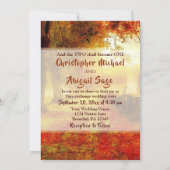 Schöne Pfade Herbstbäume fallen Christlich Hochzei Einladung (Rückseite)