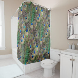 Schöne Pfau-Federn Duschvorhang