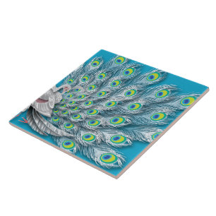 Schöne Pfau-Fein-Japanische-Kimono-Design Fliese