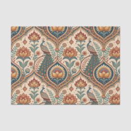 Schöne Pfau- und indische Blumenmuster-Kunst Seidenpapier