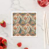 Schöne Pfau- und indische Blumenmuster-Kunst Serviette (Beispiel)