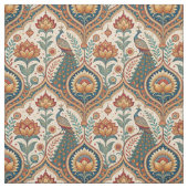 Schöne Pfau- und indische Blumenmuster-Kunst Stoff (Muster)