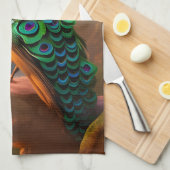 Schöne Pfaue begrüßt den Tag Geschirrtuch (Viertel Falte)