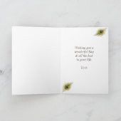 Schöne Pfaue und tropische Blume zum Geburtstag (Innenseite)