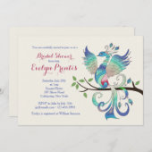 Schöne Pfaueneinladung Einladung (Vorne/Hinten)