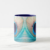 Schöne Pfauenfeder mit Namen Zweifarbige Tasse (Mittel)