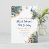 Schöne PfauenFedern digital oder gedruckt Einladung (Stehend Vorderseite)