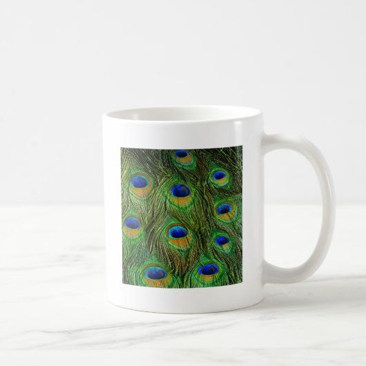 Schöne Pfauenfedern Kaffeetasse (Rechts)