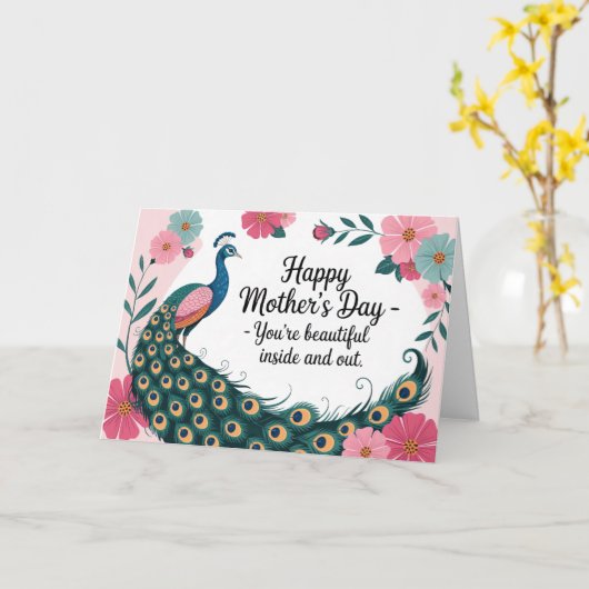 Schöne Pfauenflora Muttertag Karte (Gelbe Blume)