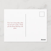 Schöne Pfauenflora Muttertag Postkarte (Rückseite)
