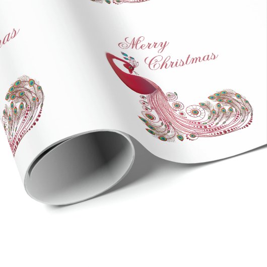 Schöne Pfauenhütten Geschenkpapier (Rolleneckpunkt)