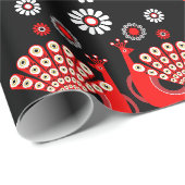 Schöne Pfauenkunst Geschenkpapier (Rolleneckpunkt)