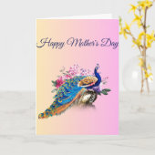 Schöne Pfauenmutter-Tageskarte Karte (Gelbe Blume)