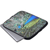 Schöne Pfauenspülung mit bunten Federn Laptopschutzhülle (Vorne Knopf)