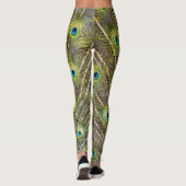 Schöne Pfauenvogelfedern Leggings (Rückseite)