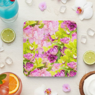 Schöne Pfennigfuchser und Orchideen Getränkeuntersetzer