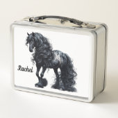 Schöne Pferd Metall Lunchbox (Rückseite)
