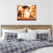 Schöne Pferd und Rotfuchs Fantasy-Kunst Leinwanddruck (Insitu (Schlafzimmer))