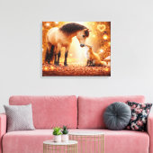 Schöne Pferd und Rotfuchs Fantasy-Kunst Leinwanddruck (Insitu (Wohnzimmer))