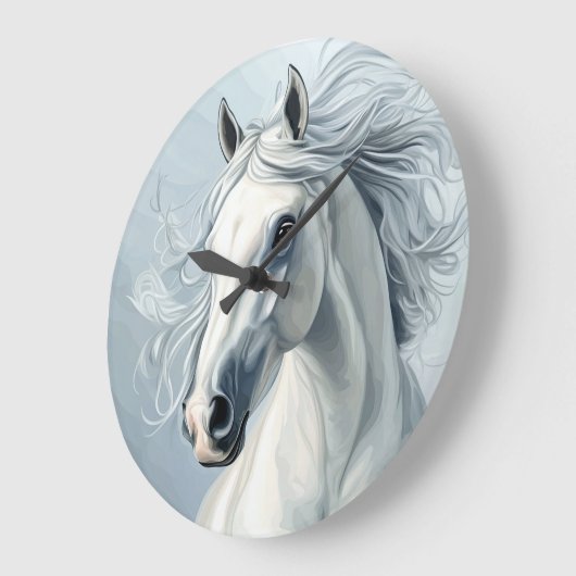 SCHÖNE PFERDE #1 GROßE WANDUHR (Winkel)