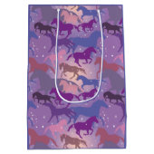 Schöne Pferde Design Mittlere Geschenktüte (Rückseite)