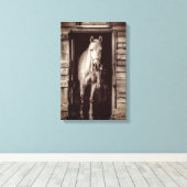 Schöne Pferde Farm Tiere Brown Leinwanddruck (Insitu (Holzboden))