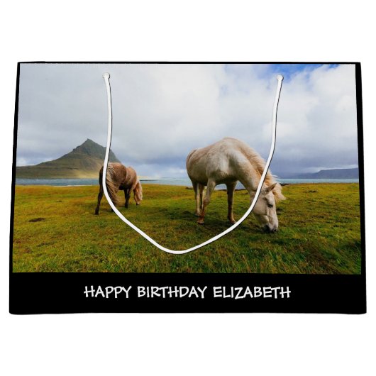 Schöne Pferde Große Geschenktasche Geschenktüte (Vorderseite)