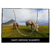 Schöne Pferde Große Geschenktasche Geschenktüte (Rückseite)