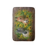 Schöne Pferde im Feld der Sonnenblumen Badematte (Vorderseite Vertikal)