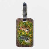 Schöne Pferde im Feld der Sonnenblumen Gepäckanhänger (Rückseite vertikal)