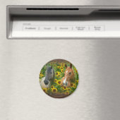 Schöne Pferde im Feld der Sonnenblumen Magnet (In Situ (Geschirrspüler))