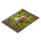 Schöne Pferde im Feld der Sonnenblumen Notizblock (Linke Seite)