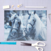 Schöne Pferde im Schnee Seidenpapier (Handwerk)