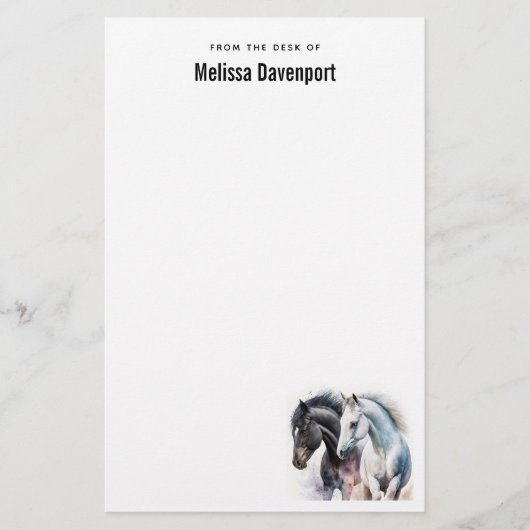 Schöne Pferde im Wasser Briefpapier (Vorderseite)