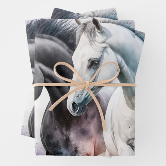 Schöne Pferde im Wasser Geschenkpapier Set (Beispiel)