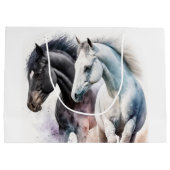 Schöne Pferde im Wasser Große Geschenktüte (Rückseite)