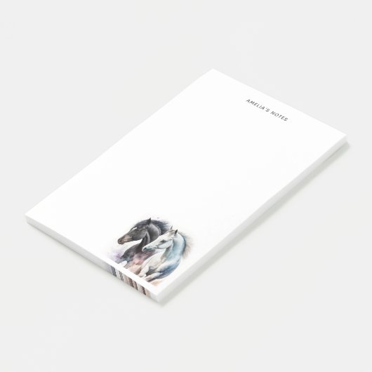 Schöne Pferde im Wasser Post-it Klebezettel (angewinkelt)