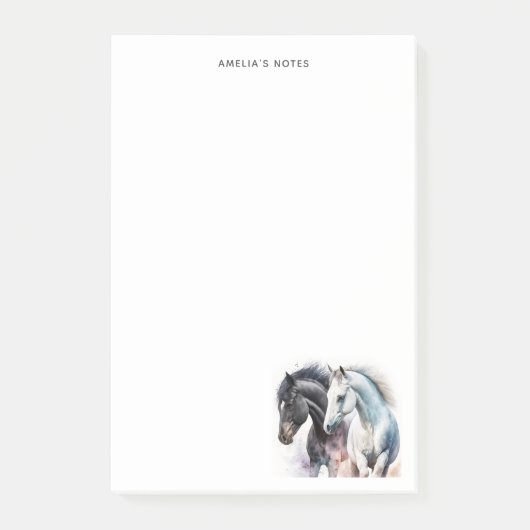 Schöne Pferde im Wasser Post-it Klebezettel (Vorderseite)