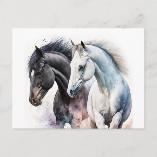 Schöne Pferde im Wasser Postkarte (Vorderseite)