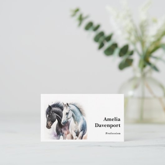 Schöne Pferde im Wasser Visitenkarte (Stehend Vorderseite)