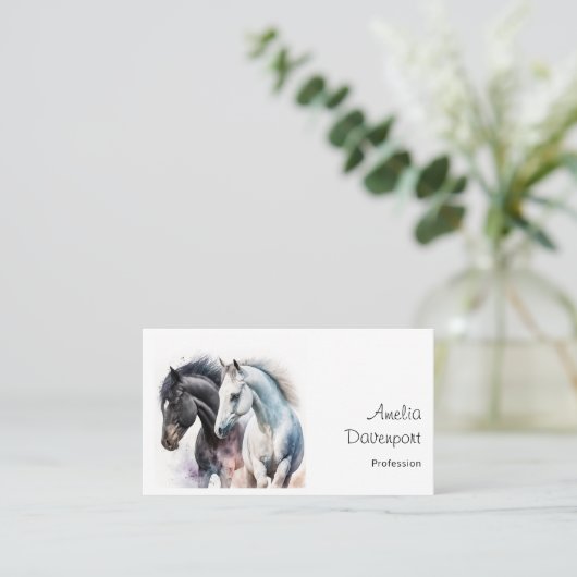 Schöne Pferde im Wasser Visitenkarte (Stehend Vorderseite)