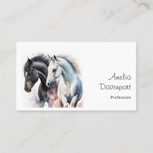 Schöne Pferde im Wasser Visitenkarte (Vorderseite)