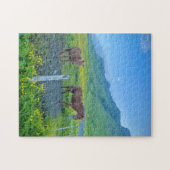 Schöne Pferde, Landschaftliche Landschaft Puzzle (Horizontal)