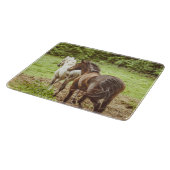 Schöne Pferde laufen Schneidebrett (Ecke)