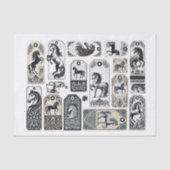 Schöne Pferde mit Damaskus Design Verzierung Seidenpapier (Vorderseite)